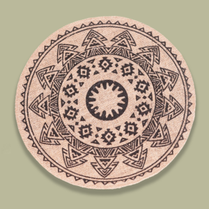 Block Print Cane Mat