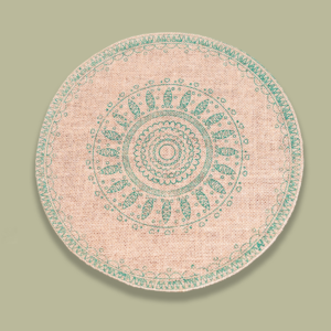Block Print Cane Mat